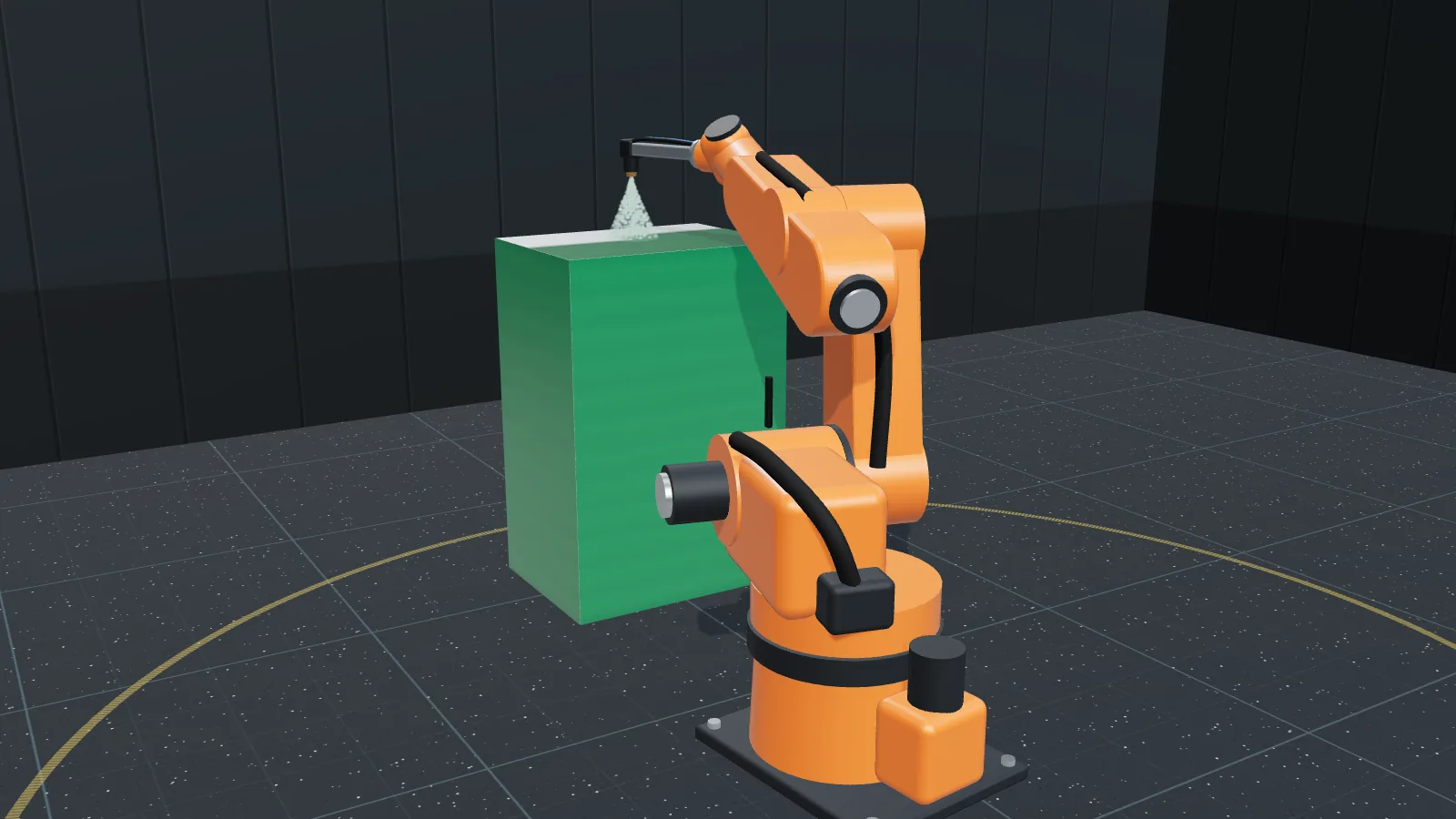 Робот KUKA KR 16-2 над кришкою шафи в окрасочній кабіні Inducoat Studio